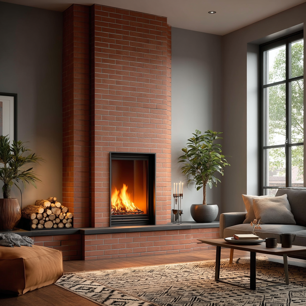 Плитка под кирпич облицовка камина