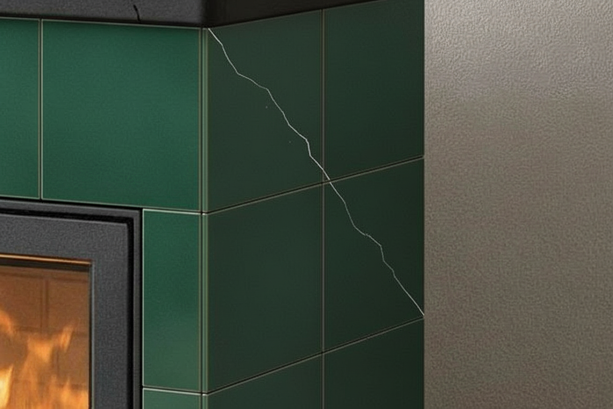 трещины в плитке на печи