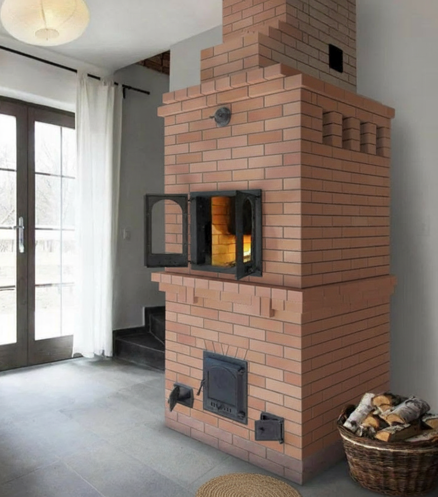 облицованная печь клинкерной плиткой