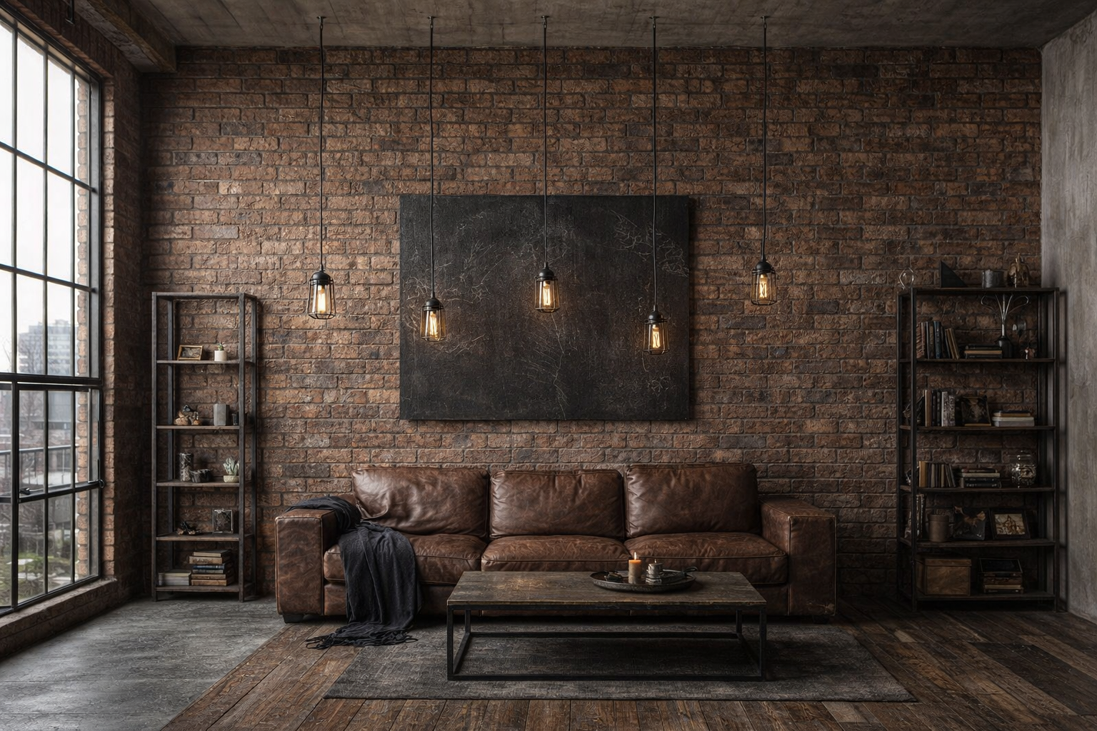 отделка клинкерной плиткой в стиле лофт
